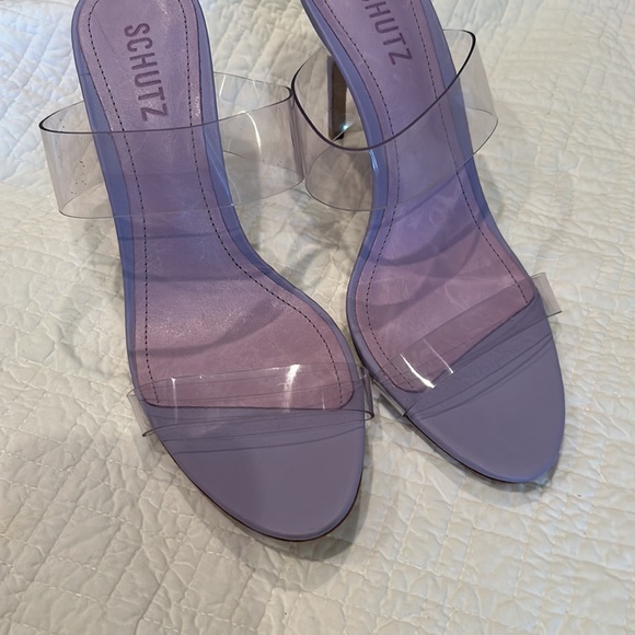 NWT SCHUTZ vinyl ariella heels in smoky grape size 9 - Picture 7 of 15